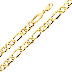14K Solid Gold Figaro Chain 8.3 mm wide Lobster Clasp