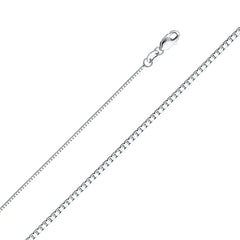 14K White Gold Box Chain 0.8 mm wide Lobster Clasp