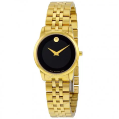 Museum Classic Black Dial Yellow Gold PVD-finished Stainless Steel Ladies Watch 0607005