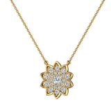1/3 cttw Flower Cluster Diamond Pendant on 14K Yellow Gold on Sterling - Yellow Gold