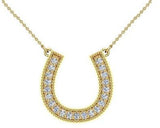1/3 ct Diamond Horseshoe Necklace 14K Gold on Sterling