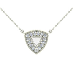 0.15 cttw Diamond Triangle or Trillion Necklace in 14K Gold on Sterling