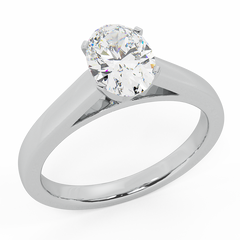 Diamond Engagement Ring Oval Solitaire 4-prong White Gold