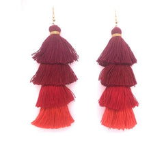 Get a pair of Bohemian Earrings with your Valentine's Day Gifts For Her- Statement Red Tassel Earrings for Girls or Women