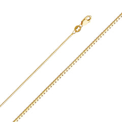 14K Yellow Gold Box Chain 0.8 mm wide Lobster Clasp
