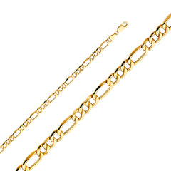 14K Solid Gold Figaro Chain 5.2 mm wide Lobster Clasp