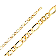 14K Solid Gold Figaro Chain 7.0 mm wide Lobster Clasp