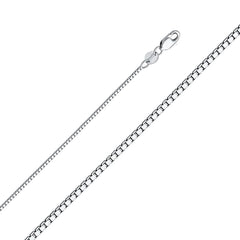 14K White Gold Box Chain 1.0 mm wide Lobster Clasp