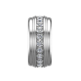 Men’s Diamond Wedding Band Accented Diamond Ring 14K Gold (G,SI)