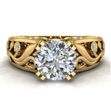 1.81 cttw Vintage Solitaire Diamond Filigree Wedding Ring 14K Gold-G,I1