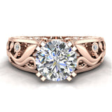 1.81 cttw Vintage Solitaire Diamond Filigree Wedding Ring 14K Gold-I,I1