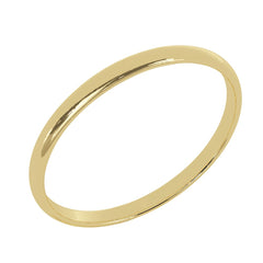 2 mm 14K Gold Wedding Band Plain Low Dome Style Ring