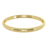 2 mm 14K Gold Wedding Band Plain Low Dome Style Ring