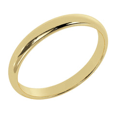 3 mm 14K Gold Wedding Band Plain Low Dome Style Ring