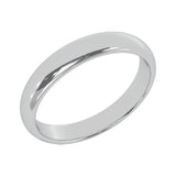 4 mm 14K White Gold Wedding Band Plain Low Dome Style High Polished Band Ring - White Gold