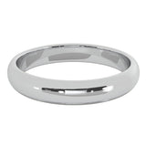 4 mm 14K White Gold Wedding Band Plain Low Dome Style High Polished Band Ring - White Gold