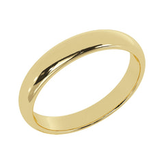 4 mm 14K Gold Wedding Band Plain Low Dome Style Ring