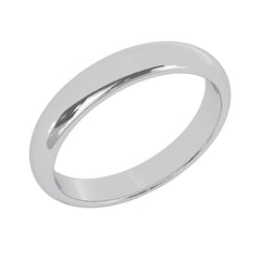 5 mm 14K White Gold Wedding Band Plain Low Dome Style High Polished Band Ring