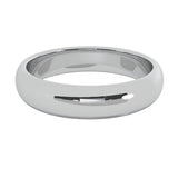 5 mm 14K White Gold Wedding Band Plain Low Dome Style High Polished Band Ring - White Gold