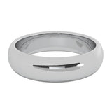 6 mm 14K White Gold Wedding Band Plain Low Dome Style High Polished Band Ring - White Gold