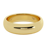 6 mm 14K Gold Wedding Band Plain Low Dome Style Ring