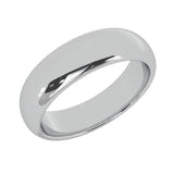 7 mm 14K White Gold Wedding Band Plain Low Dome Style High Polished Band Ring - White Gold