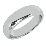 8 mm 14K White Gold Wedding Band Plain Low Dome Style High Polished Band Ring - White Gold