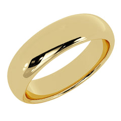 8 mm 14K Gold Wedding Band Plain Low Dome Style Ring