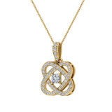 Princess cut diamond necklace 18K Gold chain 0.60 ctw SI Glitz Design - Yellow Gold