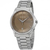 G-Timeless Brown Dial Stainless Steel Unisex Watch (YA126445)