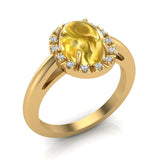 2.10 ct Sapphire & Diamond Fashion Cocktail Ring Hand Right 14K Gold - Yellow Gold