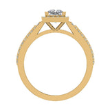 Princess Cut Diamond Engagement Ring Halo Rings 14K Gold 1.82 ct-G,I1 - Yellow Gold