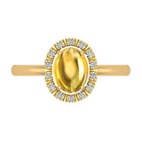 2.10 ct Sapphire & Diamond Fashion Cocktail Ring Hand Right 14K Gold - Yellow Gold