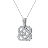 Princess cut diamond necklace 18K Gold chain 0.60 ctw SI Glitz Design - White Gold
