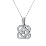 Princess cut diamond necklace 14K Gold chain 0.60 ctw I1 Glitz Design - White Gold