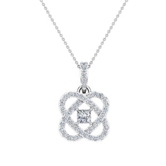 Princess cut diamond necklace White Gold