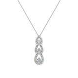 Tear Drop Diamond Necklace Past Present Future 14K Gold 1.00 cttw-G,SI - White Gold