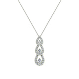 Tear Drop Diamond Necklace Past Present Future 14K Gold 1.00 cttw-L,I2 - White Gold
