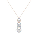Tear Drop Diamond Necklace Past Present Future 14K Gold 1.00 cttw-I,I1 - Rose Gold