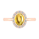 2.10 ct Sapphire & Diamond Fashion Cocktail Ring Hand Right 14K Gold - Rose Gold