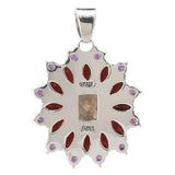 Artisan Crafted Sterling 13.60 ct tw Multi-Gemstone Cluster Pendant