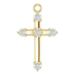 Diamond Cross Necklaces 10K Yellow Gold with Chain