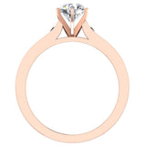 1/2 ct Round Accent Black Diamond Engagement Ring in 14K Gold-G,I1 - Rose Gold