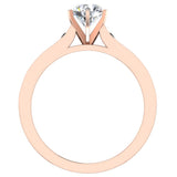 3/4 ct Round Accent Black Diamond Engagement Ring in 14K Gold-I,I1 - Rose Gold