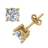 1/2 CTW Diamond Earrings Studs Basket Settings Friction Back 14k Gold