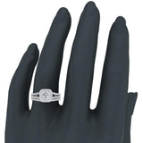 Diamond Wedding Set Round Cushion Halo Ring Split Shank 1.25 ct-H,SI - Rose Gold