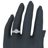 1.38 Ct Round Brilliant Cut Halo Diamond Engagement Ring Set 14K Gold (G,I1) - Rose Gold