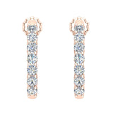 14K Gold Diamond Huggie Earrings For Women-I, I1 - Rose Gold