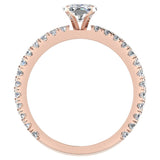 X Cross Split Shank Square Cushion Shape Diamond Engagement Ring 1.75 carat Total 14K Gold - Rose Gold