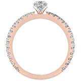 X Cross Split Shank Pear Shape Diamond Engagement Ring 1.75ct 18K Gold - Rose Gold